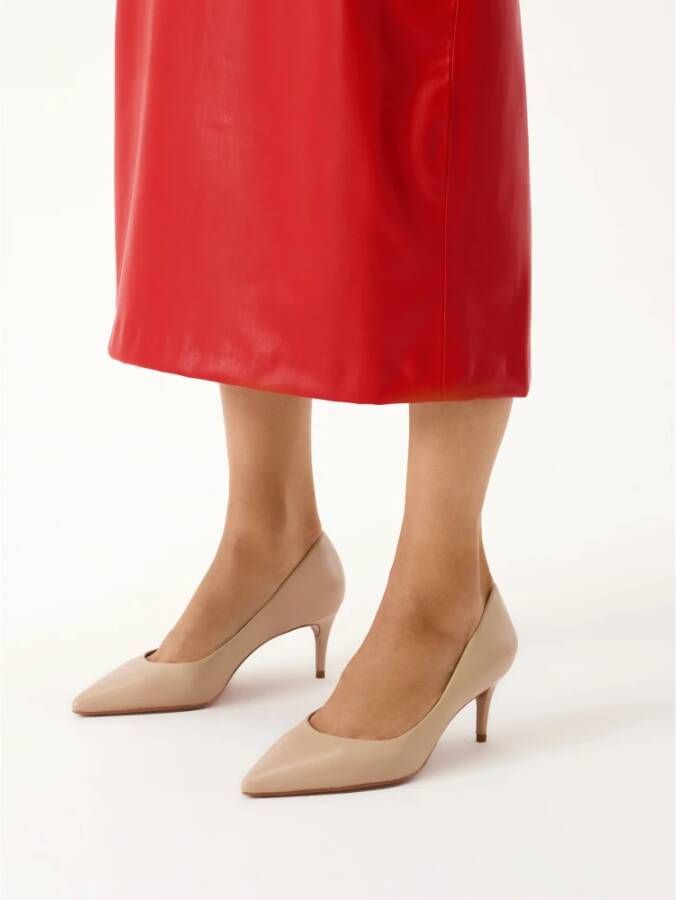 Kazar Leren pumps met lage hak Beige Dames