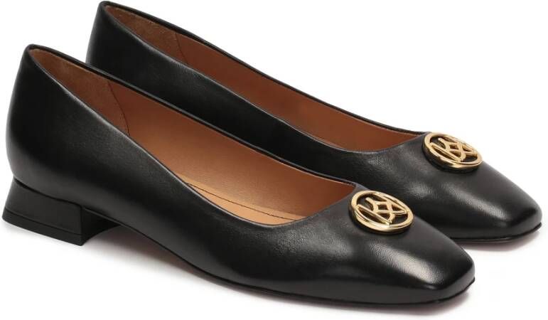 Kazar Leren pumps met lage hak Black Dames