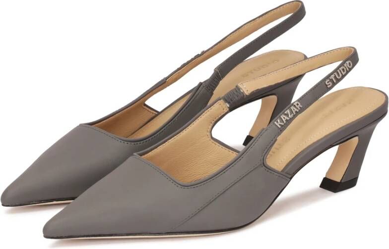 Kazar Leren pumps met open hiel Gray Dames