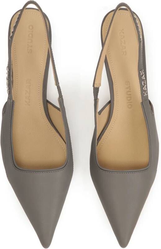 Kazar Leren pumps met open hiel Gray Dames