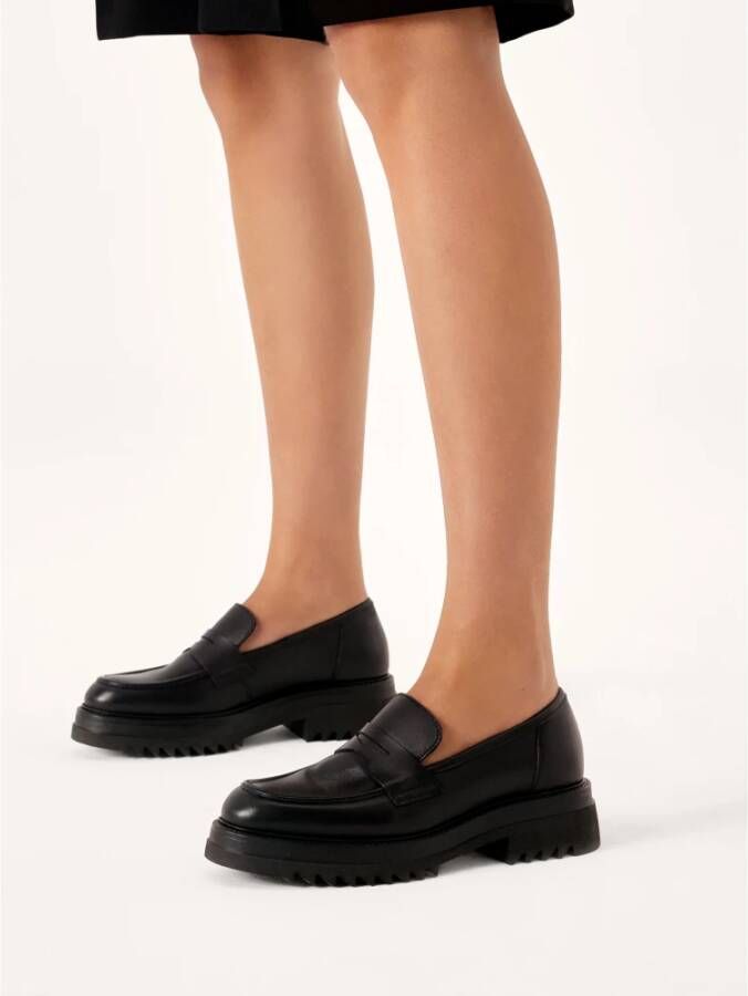 Kazar Leren schoenen op een klavertjezool Black Dames