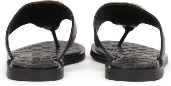 Kazar Leren slippers versierd met monogram Black Dames