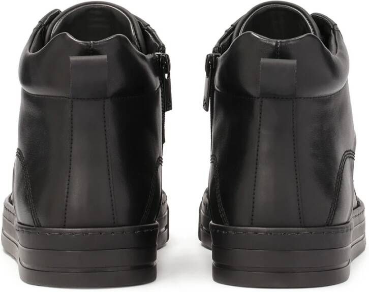 Kazar Leren sneakers met hoge schacht Black Heren