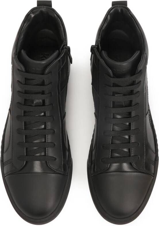 Kazar Leren sneakers met hoge schacht Black Heren