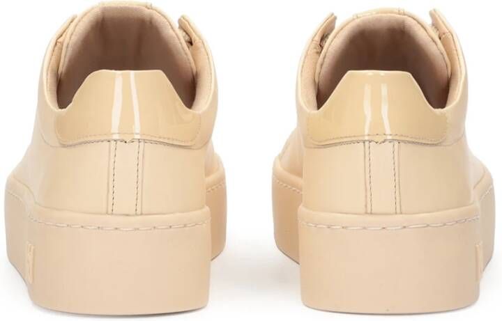 Kazar Leren sneakers op een rechte zool Beige Dames