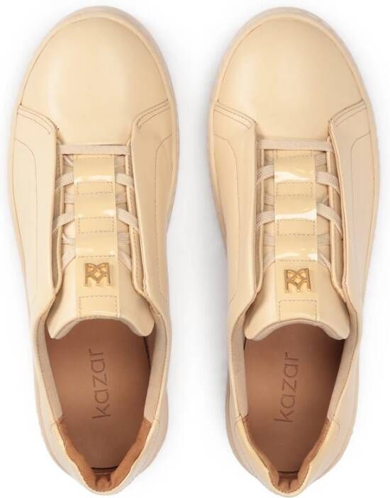 Kazar Leren sneakers op een rechte zool Beige Dames