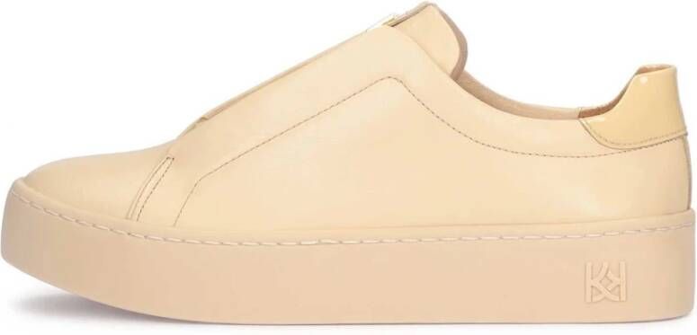 Kazar Leren sneakers op een rechte zool Beige Dames