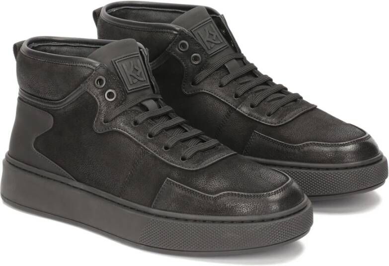 Kazar Leren sneakers voor heren met enkelhoog bovendeel Black Heren