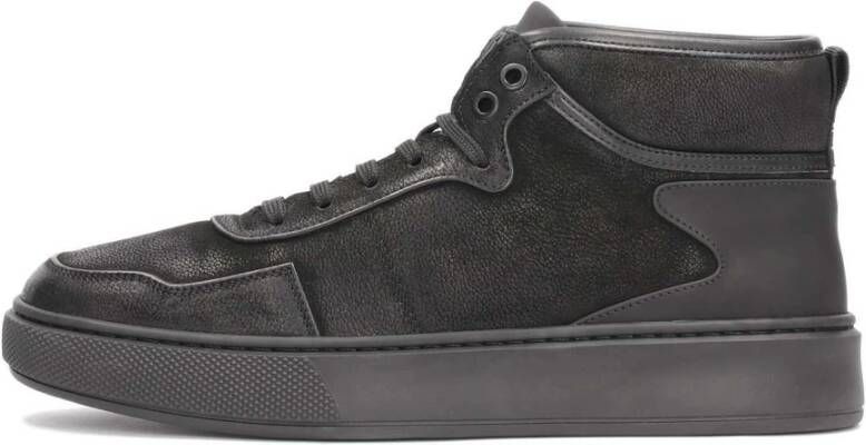 Kazar Leren sneakers voor heren met enkelhoog bovendeel Black Heren