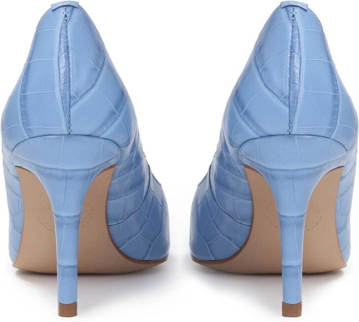 Kazar Lichtblauwe stiletto's met dierenprint en puntige neus Blue Dames