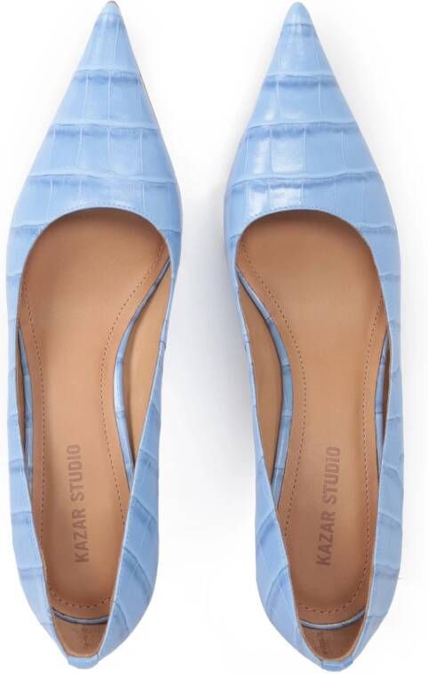 Kazar Lichtblauwe stiletto's met dierenprint en puntige neus Blue Dames