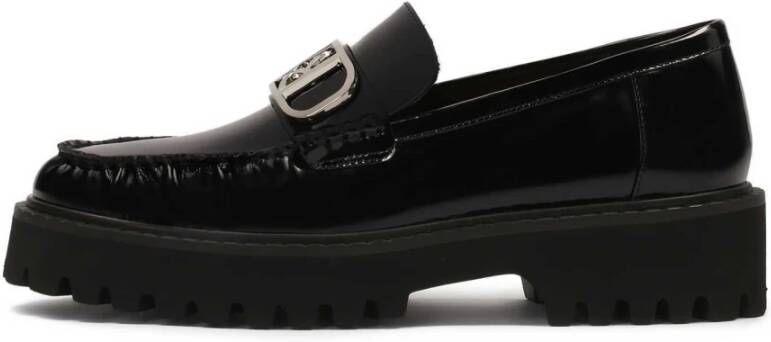 Kazar Loafers met chunky zool en gekreukeld bovenwerk Black Dames