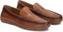 Kazar Luchtige leren mocassins met perforaties Brown Heren - Thumbnail 2