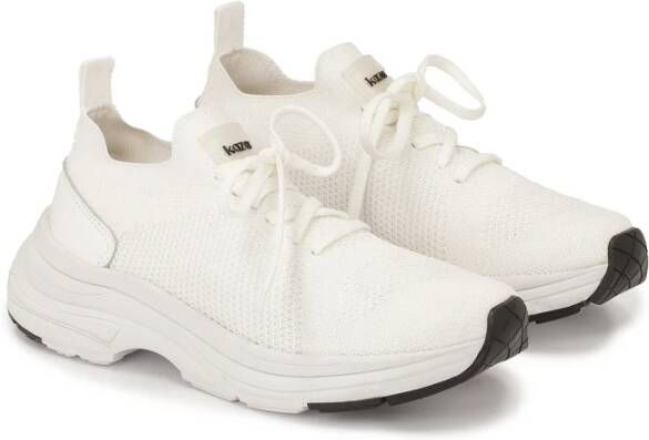 Kazar Luchtige witte stoffen sneakers White Dames