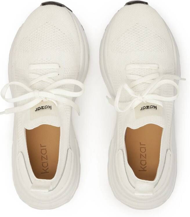 Kazar Luchtige witte stoffen sneakers White Dames