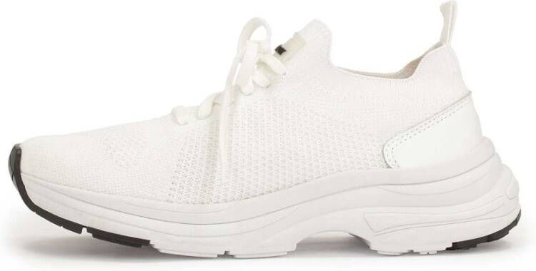 Kazar Luchtige witte stoffen sneakers White Dames