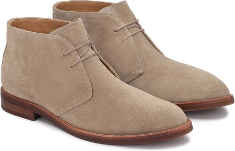 Kazar Luxe Derby Schoenen met Contrasterende Zool Beige Heren