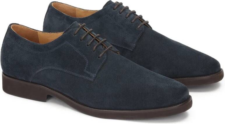 Kazar Marineblauwe suède halfschoenen in minimalistische stijl Blue Heren