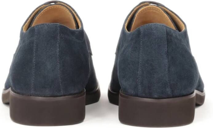 Kazar Marineblauwe suède halfschoenen in minimalistische stijl Blue Heren