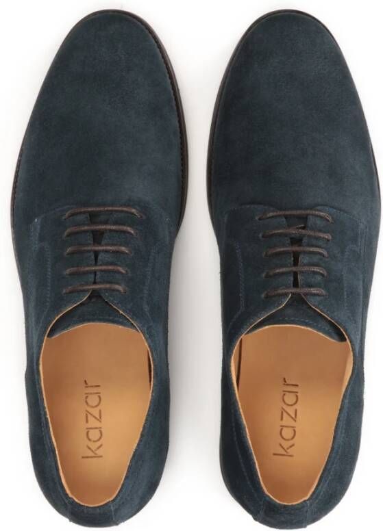 Kazar Marineblauwe suède halfschoenen in minimalistische stijl Blue Heren