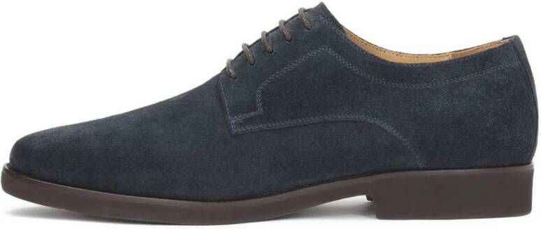 Kazar Marineblauwe suède halfschoenen in minimalistische stijl Blue Heren