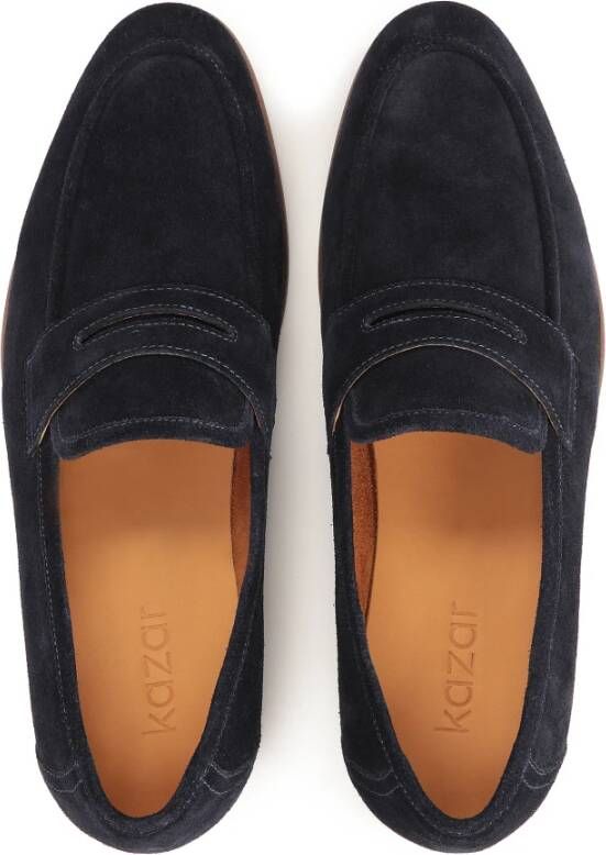 Kazar Marineblauwe suède loafers Blue Heren