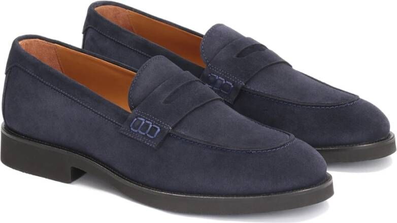 Kazar Marineblauwe Suède Loafers Stijlvol Model Blue Heren