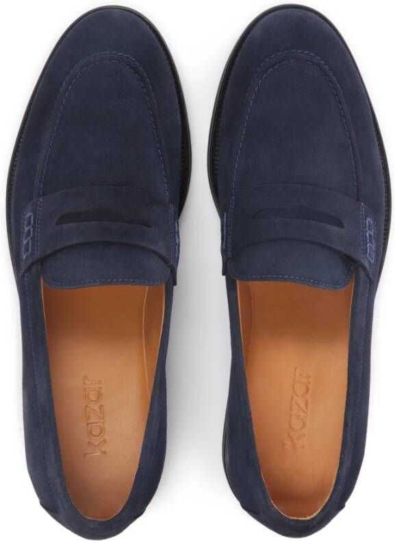 Kazar Marineblauwe Suède Loafers Stijlvol Model Blue Heren