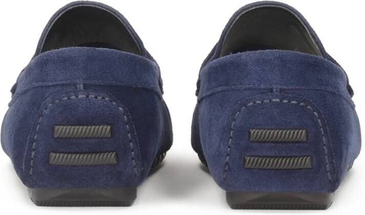 Kazar Marineblauwe suède penske moccasins op een gegroefde zool Blue Heren