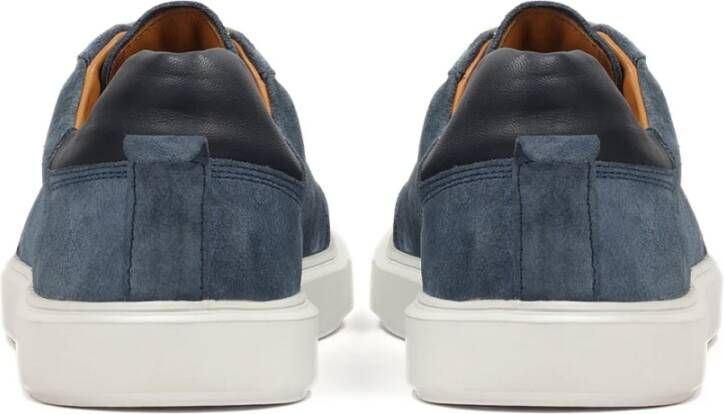 Kazar Marineblauwe suède sneakers met witte zool Blue Heren