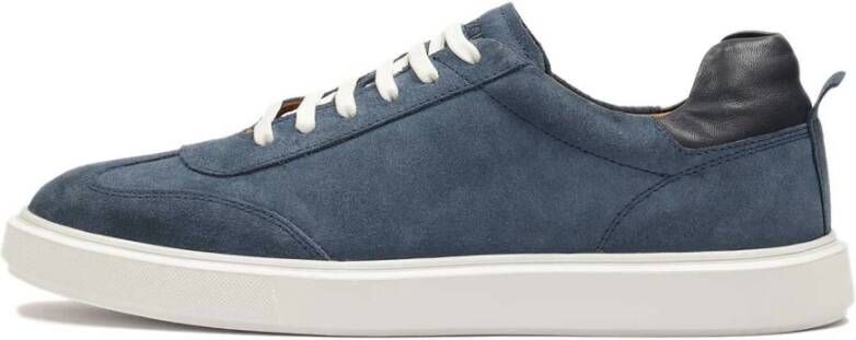 Kazar Marineblauwe suède sneakers met witte zool Blue Heren