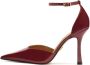 Kazar Maroon halfopen pumps van lakleer met open neus Brown Dames - Thumbnail 3