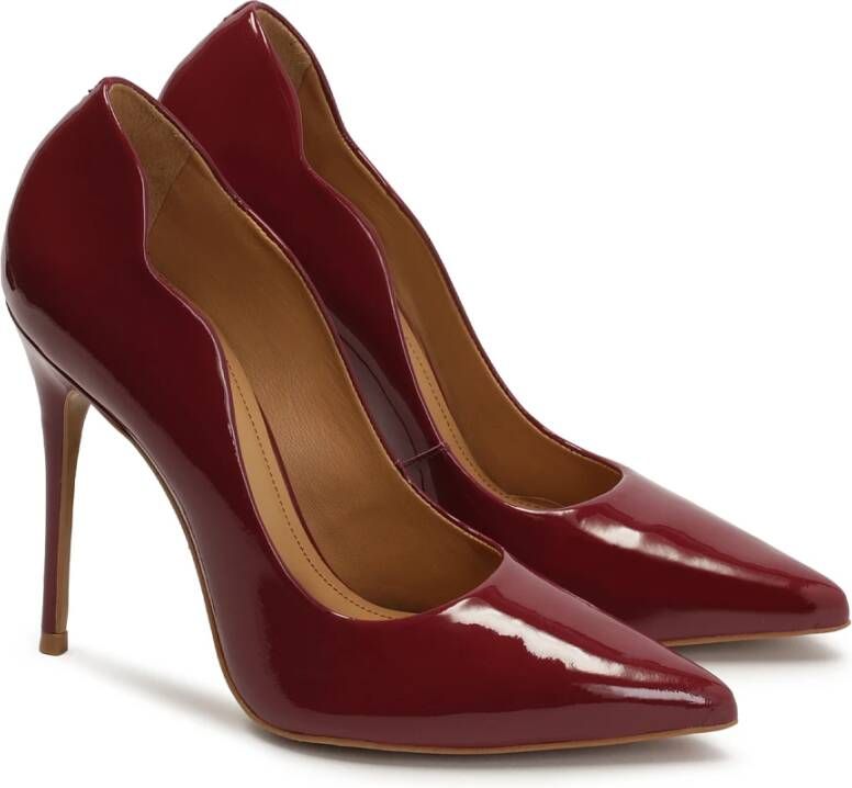 Kazar Maroon pumps met gerimpelde rand bovenaan Brown Dames