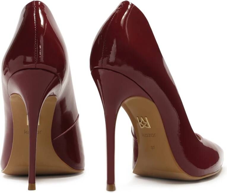 Kazar Maroon pumps met gerimpelde rand bovenaan Brown Dames