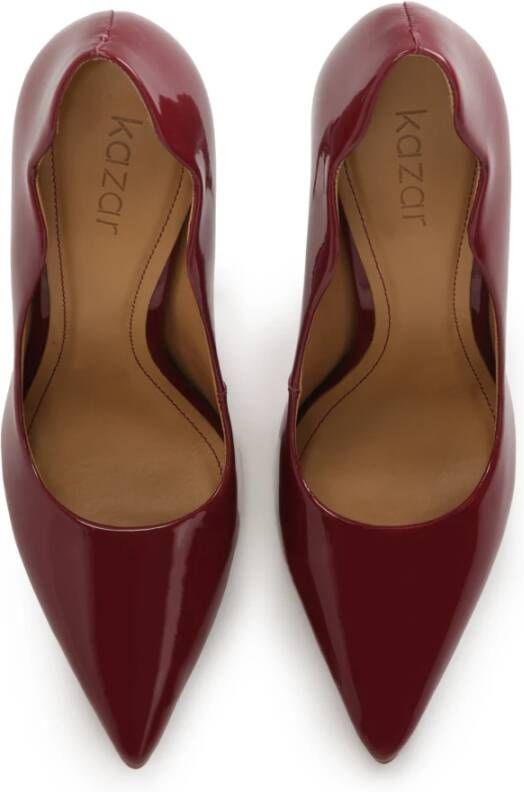 Kazar Maroon pumps met gerimpelde rand bovenaan Brown Dames