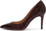 Kazar Maroon schaduw croco patroon pompen Brown Dames - Thumbnail 5