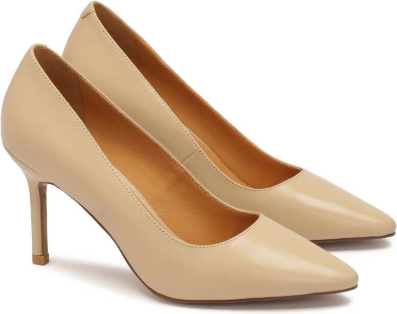 Kazar Minimalistische beige leren pumps Beige Dames