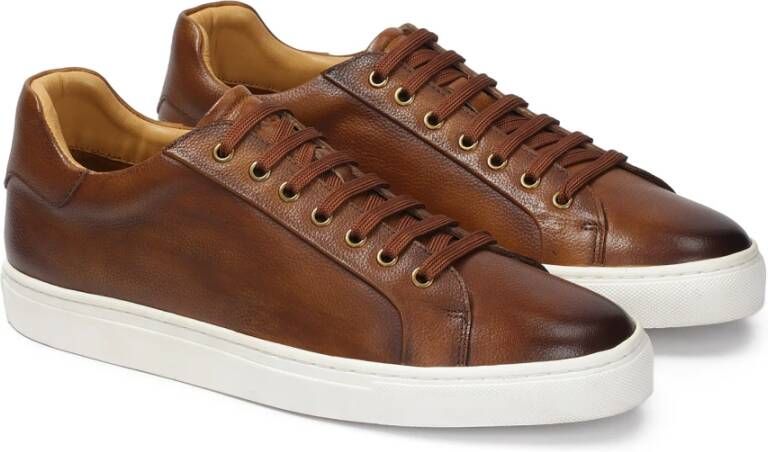 Kazar Minimalistische bruine sneakers met witte zool Brown Heren