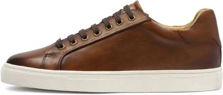 Kazar Minimalistische bruine sneakers met witte zool Brown Heren