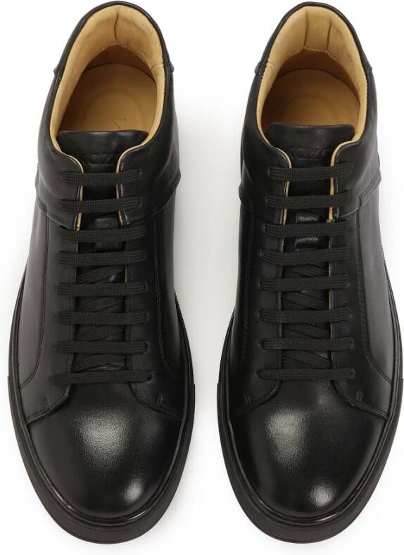 Kazar Minimalistische heren sneakers van glad leer Black Heren