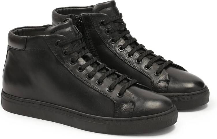 Kazar Minimalistische herensneakers met enkelbovenwerk Black Heren