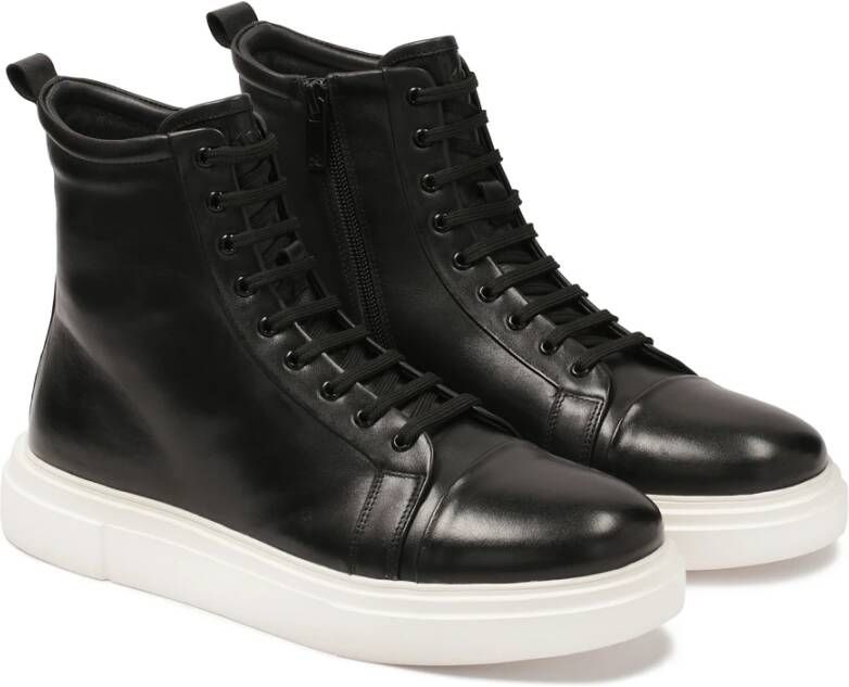 Kazar Minimalistische herensneakers met hoge schacht Black Heren