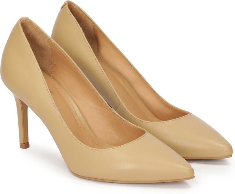 Kazar Minimalistische leren pumps Brown Dames