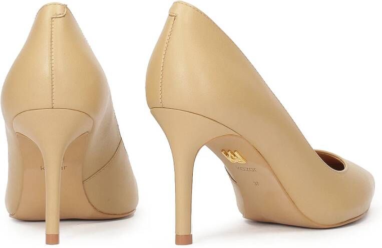 Kazar Minimalistische leren pumps Brown Dames