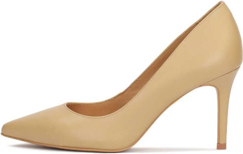 Kazar Minimalistische leren pumps Brown Dames