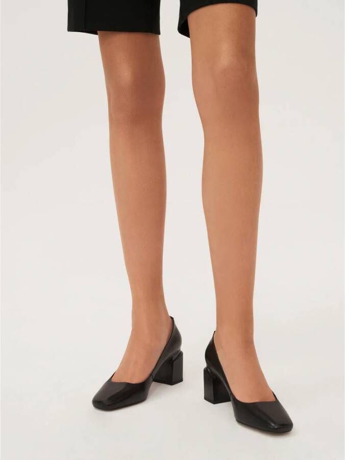 Kazar Minimalistische leren pumps met versierde hak Black Dames