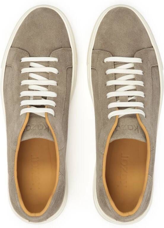 Kazar Minimalistische suède sneakers in taupe kleur Beige Heren