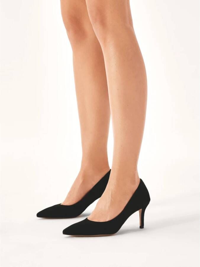 Kazar Minimalistische zwarte suède stiletto pumps Black Dames