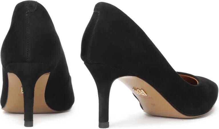 Kazar Minimalistische zwarte suède stiletto pumps Black Dames