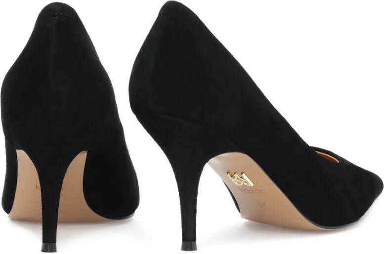 Kazar Minimalistische zwarte suède stiletto's Black Dames